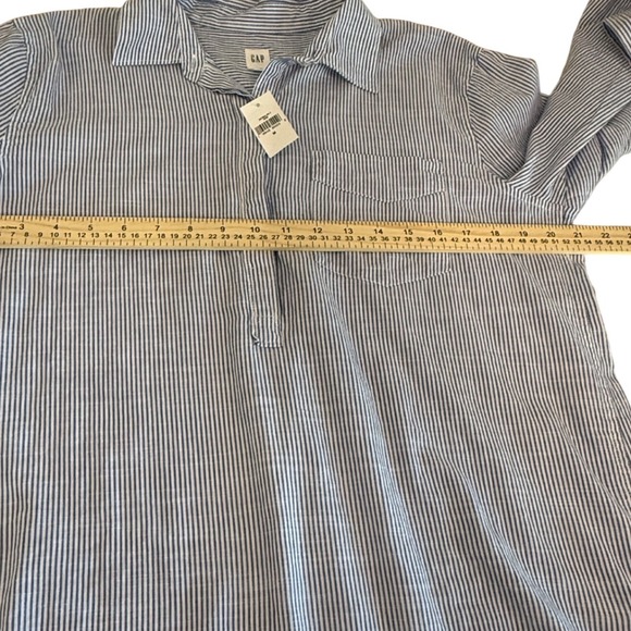 Gap Womens BF Popover Blue White Striped Cotton Shirt M 527949-00-1 HO-18/SB2 - Picture 5 of 9